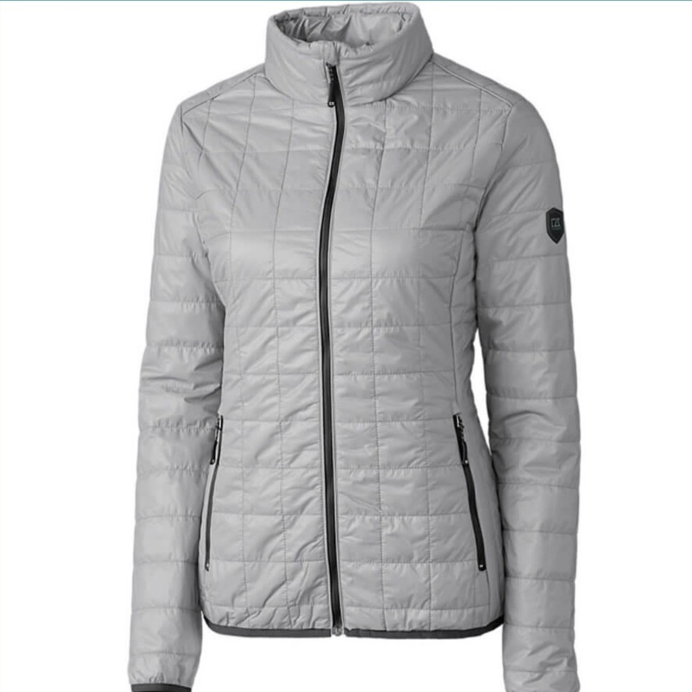 CUTTER & BUCK LADIES' RAINIER PRIMALOFT® ECO INSULATED FULL ZIP PUFFER JACKET L